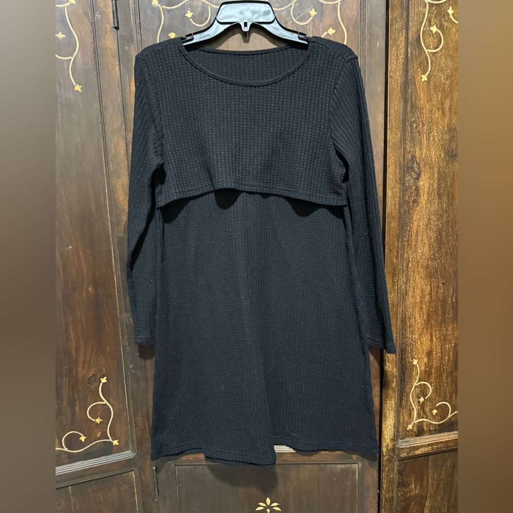 Elegant Black Long Sleeve MATERNITY  Dress